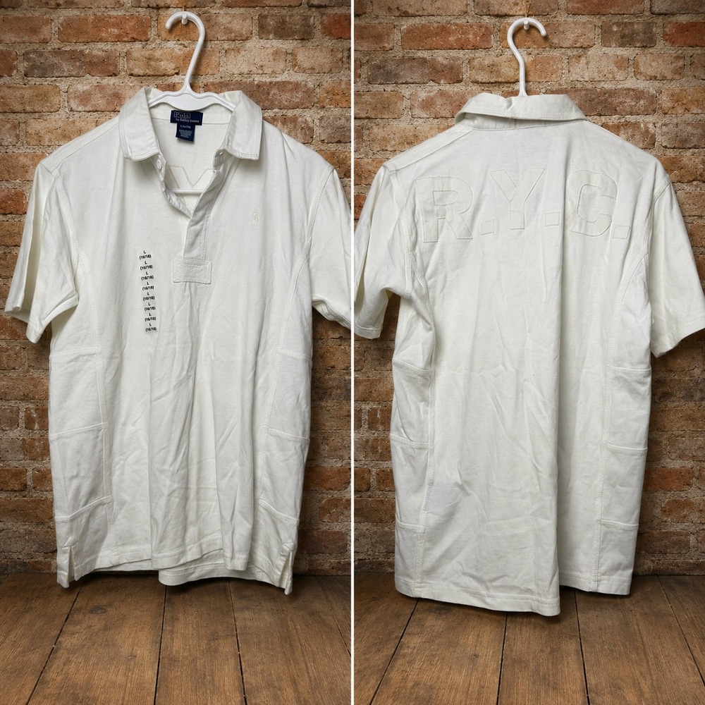 Polo Ralph Lauren Kids White Short Sleeve RYC Rugby Shirt Size L 16/18 NWT